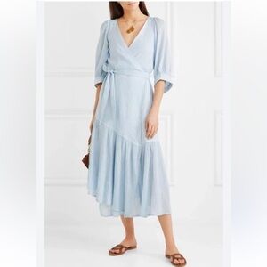 APIECE APART Bougainvillea V Neck Wrap in Blue Sz M